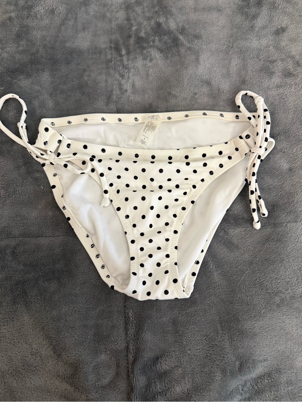 Victoria's Secret White Bikini Bottom with Black Polka Dots